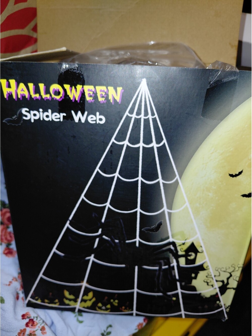 Halloween spider web with spider 16.4 Ft